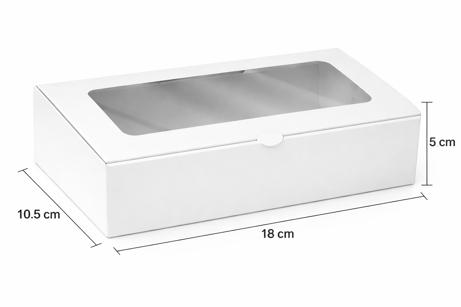 Pack 50 Cajas de Cartón con Ventana de Acetato 18×10.5×5 cm – Ideal Repostería y Presentación