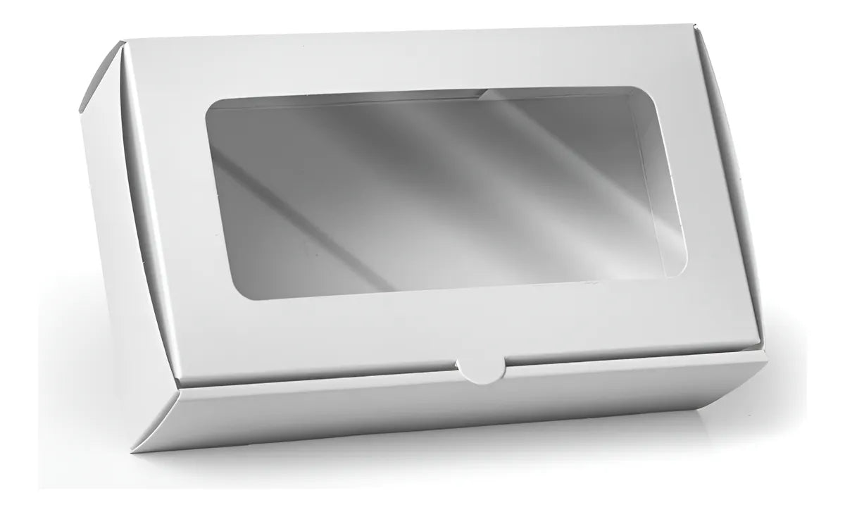 Pack 50 Cajas de Cartón con Ventana de Acetato 18×10.5×5 cm – Ideal Repostería y Presentación