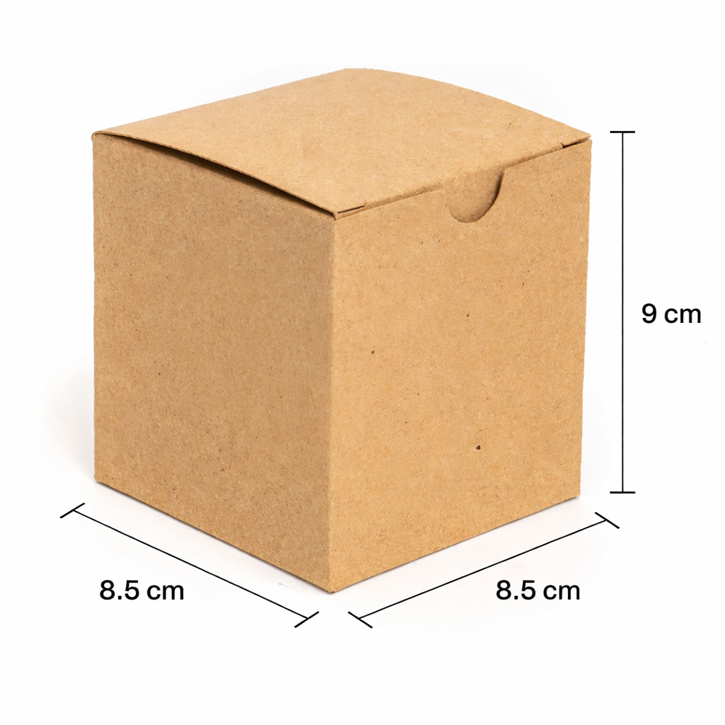 50 Cajas Kraft 8.5 x 8.5 x 9 cm – Pack de empaque resistente para productos pequeños